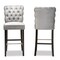 Baxton Studio Daphne Modern Dark Grey Velvet and Dark Brown Finished Wood 2-PC Bar Stool Set 183-11009-Zoro - alternate 8